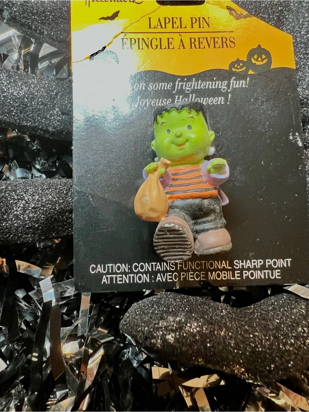 Hallmark 1990 Frankenstein Brooch Pin Trick-or-Treat Boy in Costume